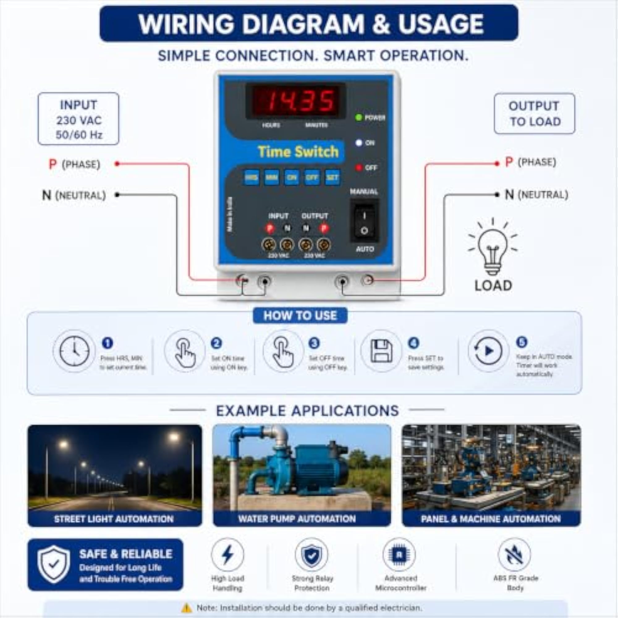 Digital Time Switch Timer Programmable for Automation